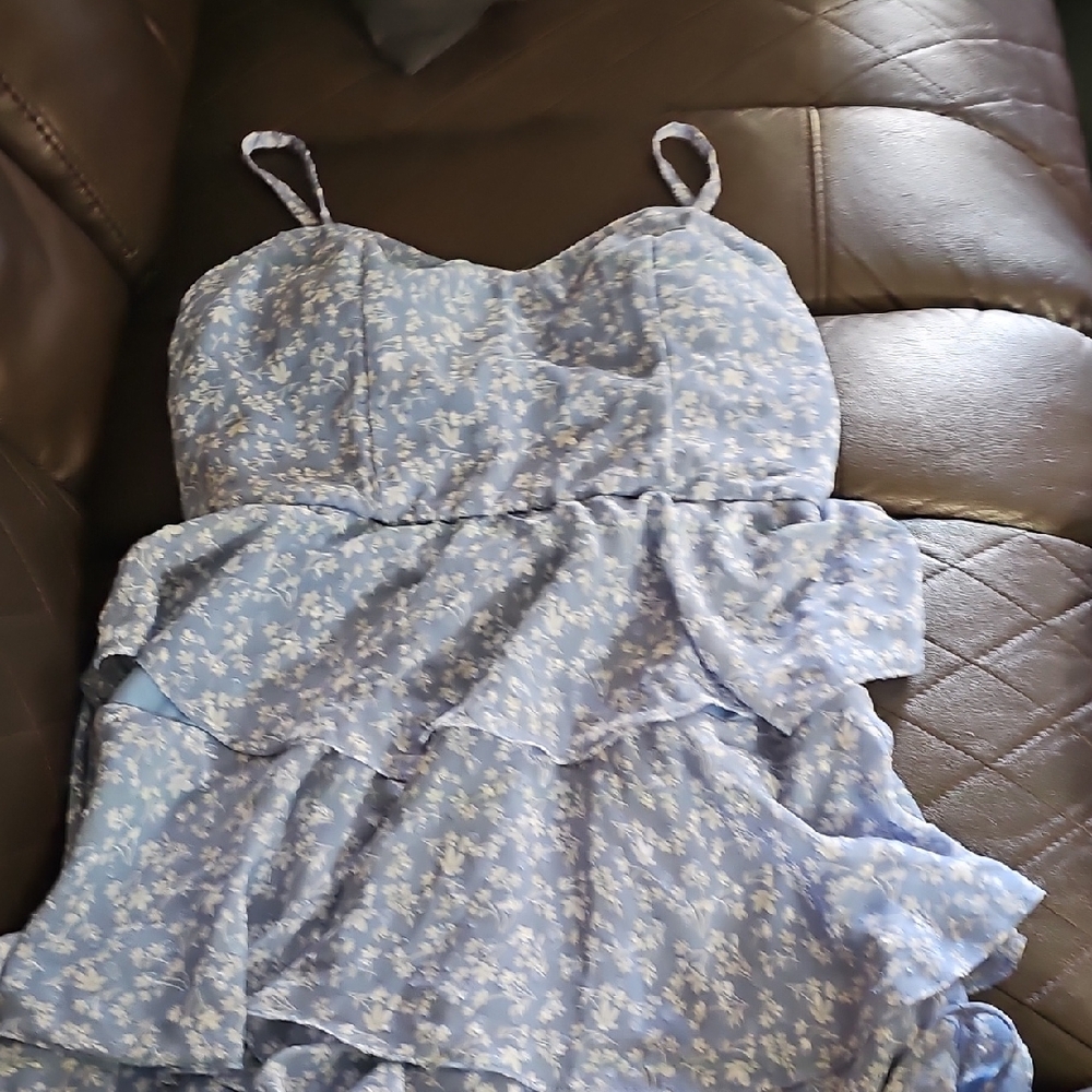 Blue Floral Kids Dress